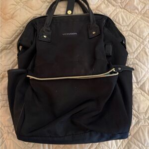 Black Backpack with Front Pocket